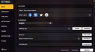 Free Fire Settings Page (Image by Garena)